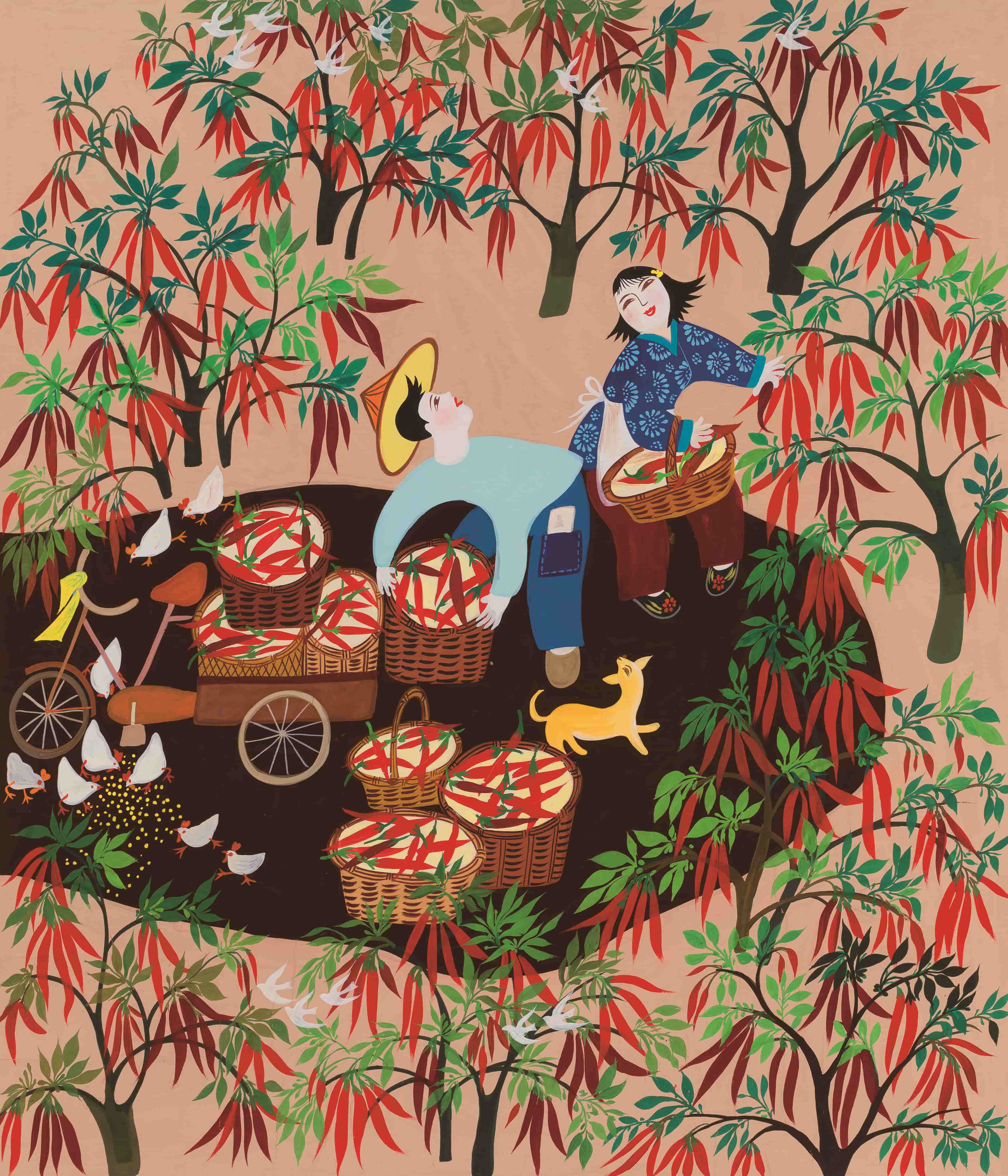 2372-《红火火的日子》-李梅-江苏省-70cm×60cm.