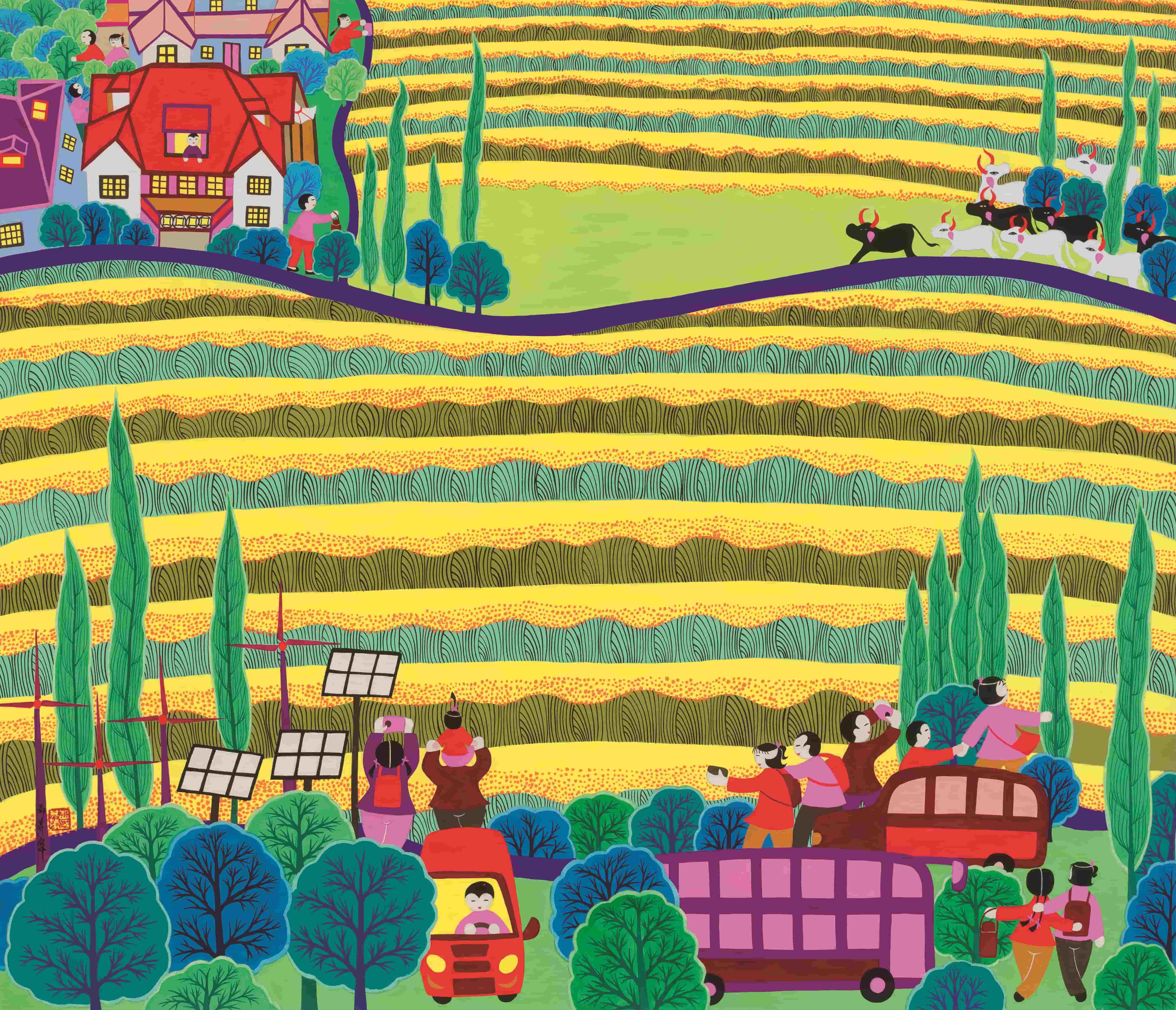 2448-《稻香谷里绘丰年》-邵其华-上海市-88cm×103cm