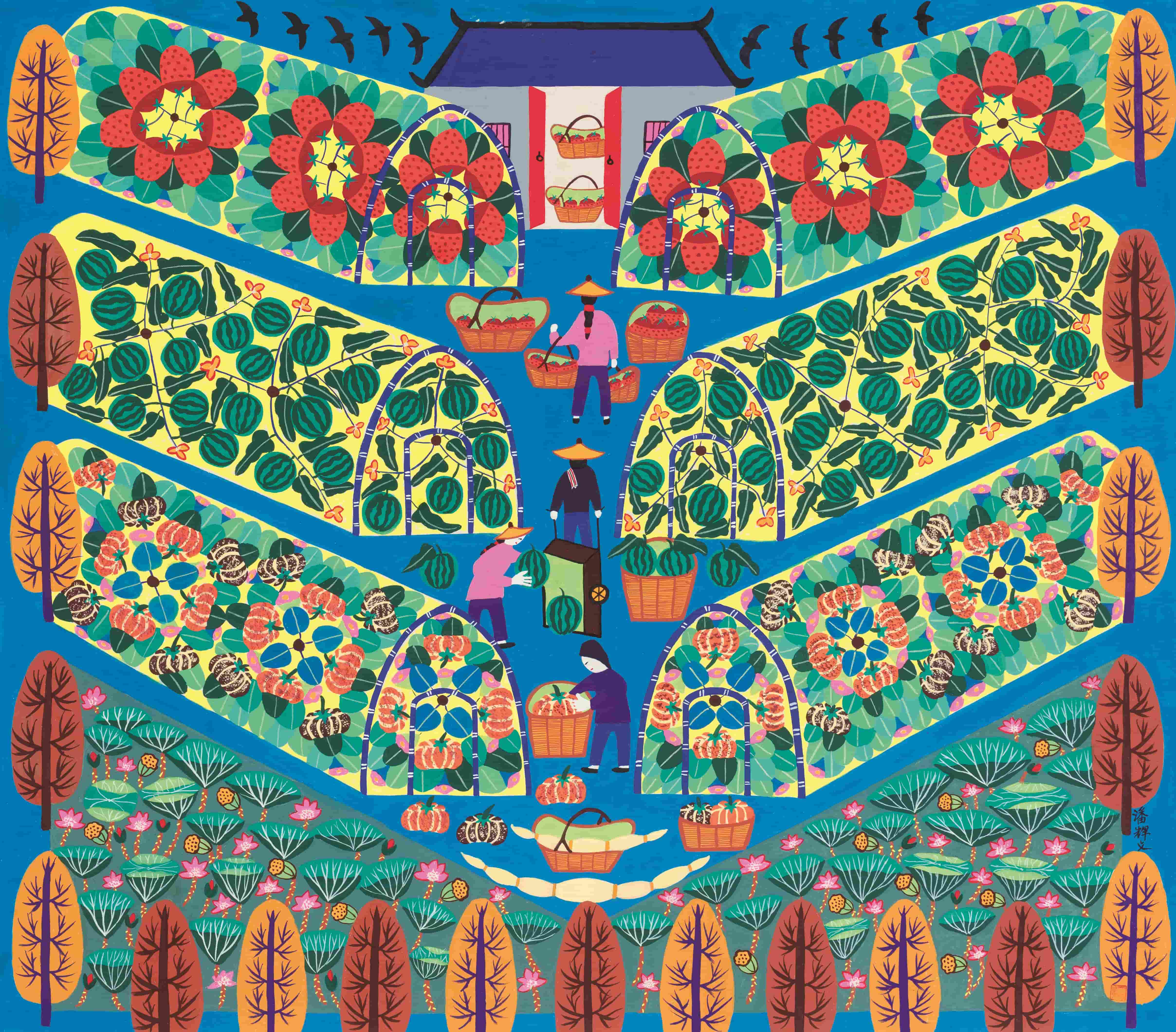 2444-《瓜果飘香》-潘辉文-上海市-70cm×80cm
